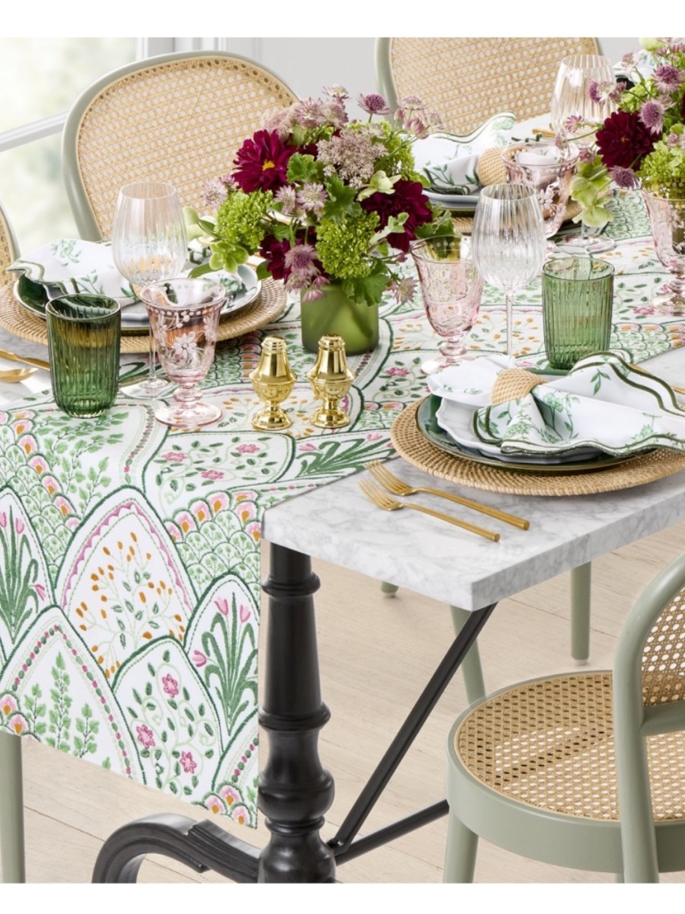 New AERIN x Williams Sonoma  Wildflower Embroidered Table Runner 16”-108”